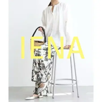 IENA 스크래치 플라워 핀턱 스트레이트 PT