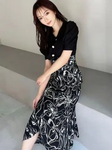퍼프 슬리브 머메이드 원피스