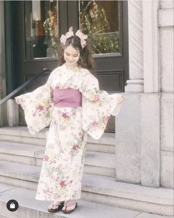 메종 드 플뢰르 유카타 오비 일본 나막신 세트