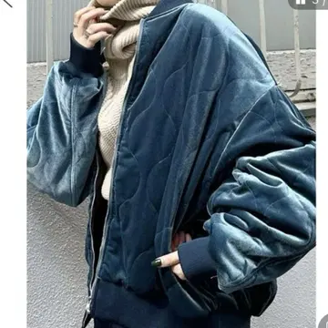 MURUA 퀼트 벨로아 블루종