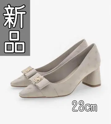 [ 새상품 ] RANDA 모노그램 골드 부품 펌프스 그레이 23cm
