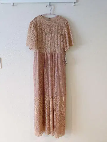 [미사용 새상품] 유나이티드 애로우즈 레이스 베이지 롱 원피스 반팔