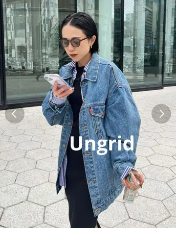 빅 실루엣 데님 자켓 블루 Ungrid 프리 사이즈