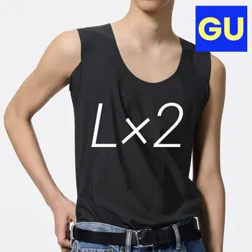 GU 스타일 드라이 프리컷 와이드 넥T 슬리브리스 L 2벌 세트