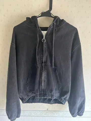 ZARA 데님 지퍼 후드티