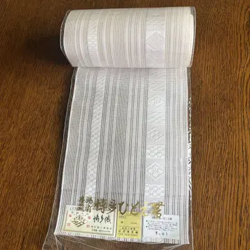 하카타 히토에 오비 실크 100% 반폭 오비