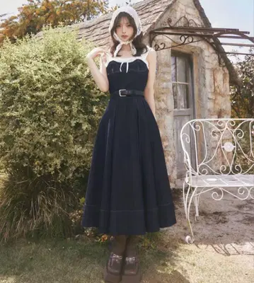 Darich 다리치 도킹 데님 미디 원피스