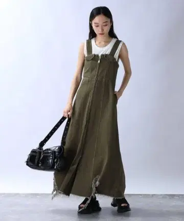 JEANASIS 크러쉬 데님 점프 스커트