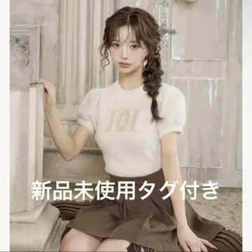 Darich 다리치 팬시 비즈 DD 로고 니트탑