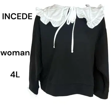 인시드 미사용 새상품 니트 가을용 화이트 프릴 걸리시 한정판 1벌