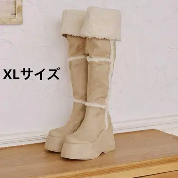 Darich 페이크 무스탕 니하이 부츠