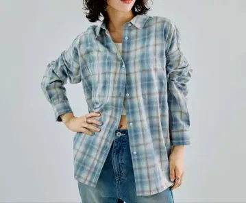 렙심 옴브레 체크 셔츠 블루