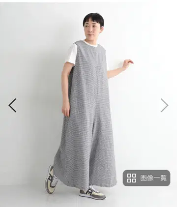 블리스번치 린넨코튼 와이드 살로펫 팬츠 ( 깅엄 체크 )