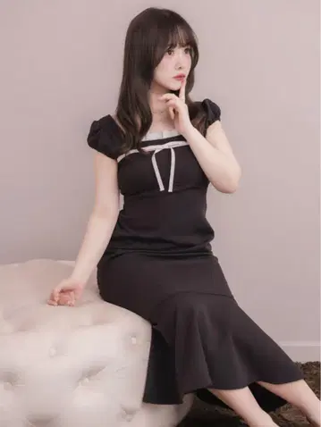 캡 슬리브 머메이드 원피스