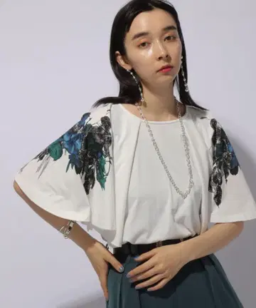 [ HARE ] 소매 플라워 프린트