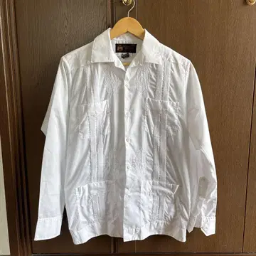 80s 쿠바 셔츠 white L/S SHIRT