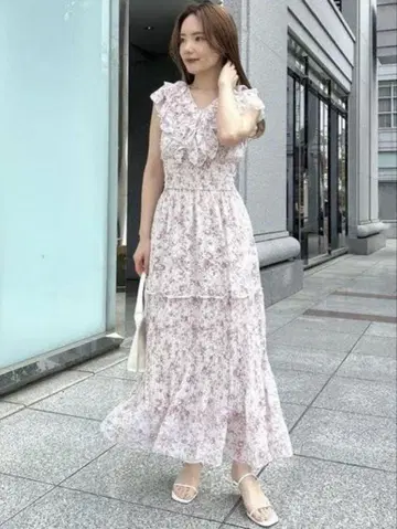 snidel sustainable 플리츠 프릴 원피스 00 사이즈