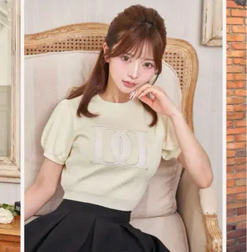 darich 백 오픈 아플리케 니트탑