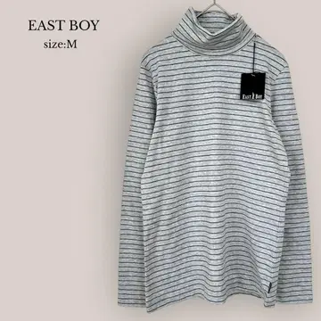 이스트 보이 EAST BOY 택 포함 새상품급 터틀넥 티셔츠 보더