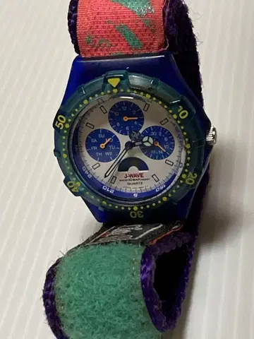 레트로 SEIKO J-WAVE V33F-6C00 손목시계