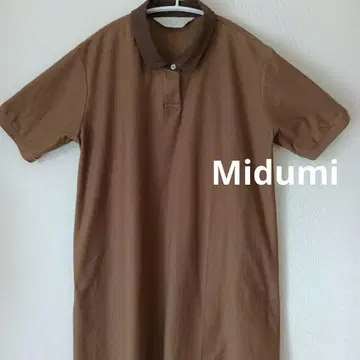 Midiumi 반팔 폴로 셔츠 원피스 다크 브라운