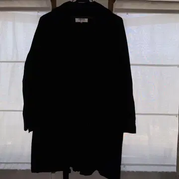 블랙 나일론 롱 코트