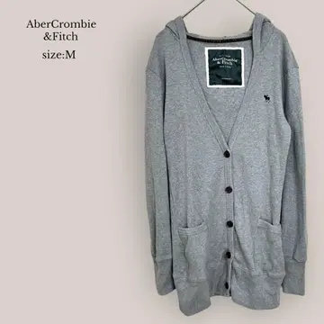 AberCrombie&Fitch 후드 부착 가디건 V넥 면 100%