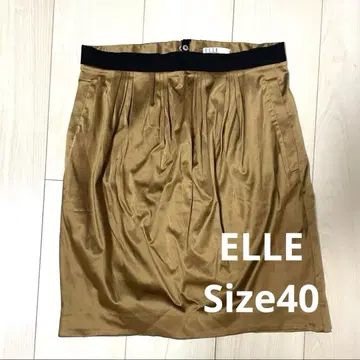 ELLE 골드 플리츠 타이트 스커트 Size40