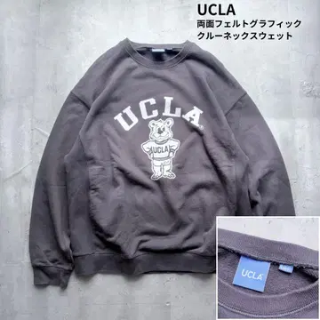[ UCLA ] 펠트 로고 그래픽 맨투맨 쭈리 다크 그레이 L