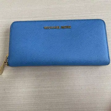 MICHAEL KORS 파랑 장지갑 지퍼식