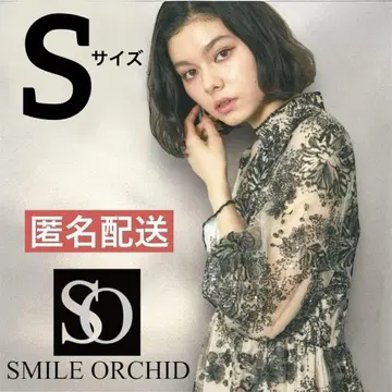 SMILE ORCHID 자수 스팽글 볼륨 소매 레이스 드레스 원피스