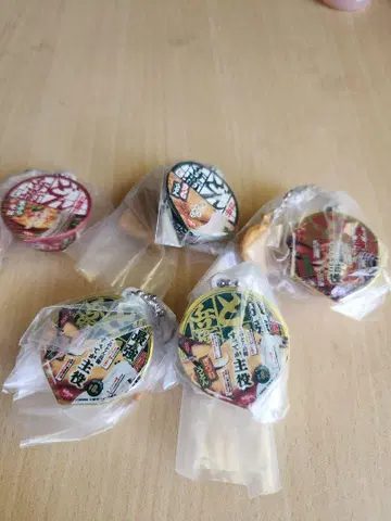 3일 청 - 돈베이, 미니어처 참 우동 소바 스트랩 5개 미사용 새상품