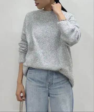 라운지 드레스 Loungedress 실버 라메 니트