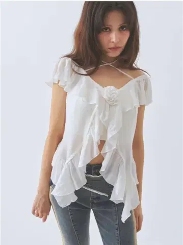 pellicule 페리큐르 cottonruffle 프릴 블라우스