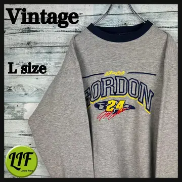 빈티지 자수 레이싱 고든 맨투맨 그레이 L 4960