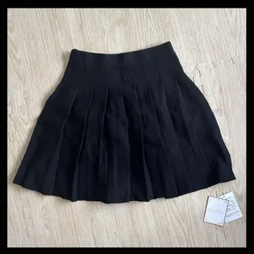 미셸 마카롱 플리츠 스커트 미니 스커트 BLACK