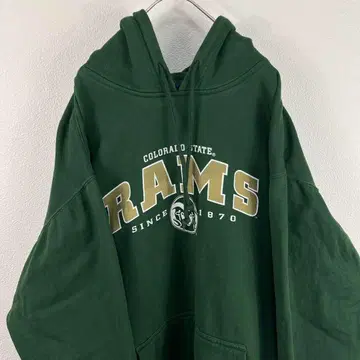 USA 구제 의류 pro player rams ncaa 후드티 그린 풋볼