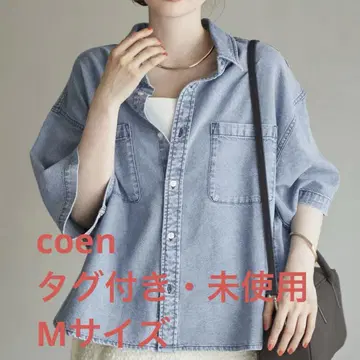 [ 미사용 ] coen 코튼 레이온 데님 반팔 셔츠