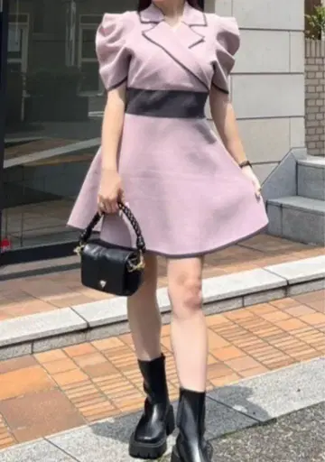 완판템 rienda 리엔다 테일러드 컬러 원피스 핑크