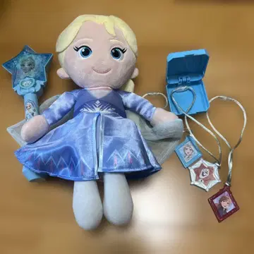 엘사 노래하고 말하는 봉제 인형 마법의 펜던트 안나와 눈의 여왕 지팡이
