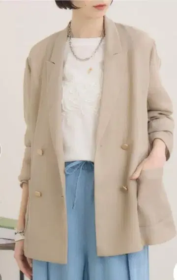 디니테코리에 메쉬 더블 테일러드 자켓