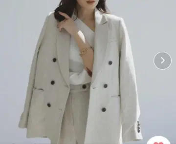 [ 화이트 ] 린넨 더블 테일러드 자켓