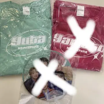 코무돗토 논프리 야마토 유타 T셔츠 2장 세트와 클리어 부채