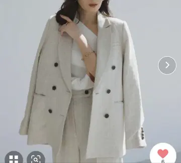 [베이지] 린넨 더블 테일러드 자켓