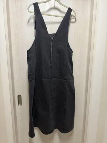 블랙 데님 오버롤 스커트