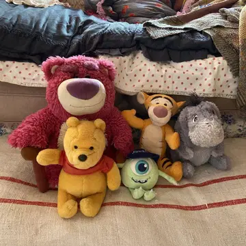 봉제 인형 세트 (로토, 푸우, 티거, 이요르, 마이크)