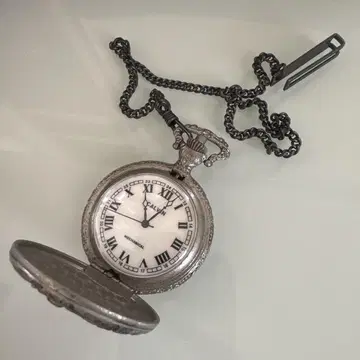 CALVIN MECHANICAL 회중시계 실버 로마 숫자 앤티크