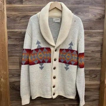 중고 70s PENDLETON 네이티브 무늬 숄카라 가디건