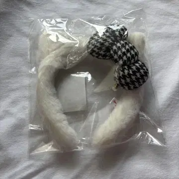 키티 머리띠 하운드투스 패턴 산리오