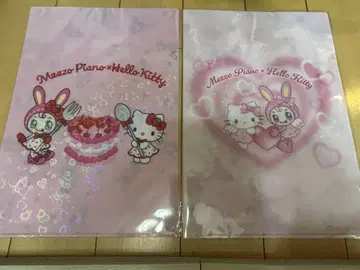 메조 피아노 x 헬로키티 나루미야 베리에짱 팝업 클리어 파일 2점